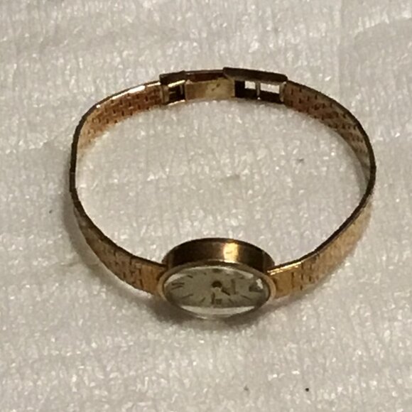 Gorgeous & vintage Verano 14k gold ladies' Italian wristwatch with 14K gold band - Picture 3 of 16